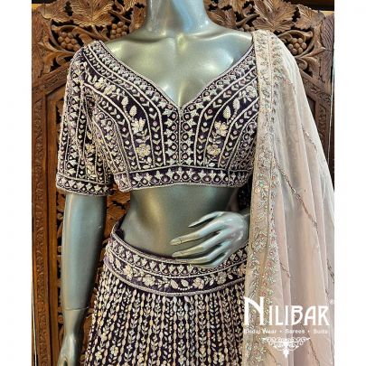 Purple Velvet Heavy Lehenga