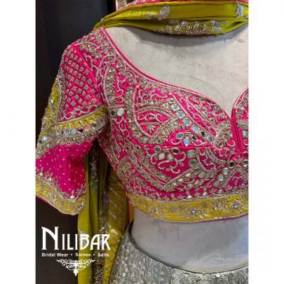 Multicolor Silk Georgette Lehenga