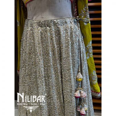 Multicolor Silk Georgette Lehenga