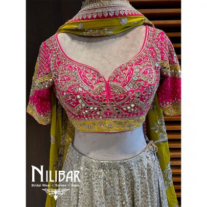 Multicolor Silk Georgette Lehenga