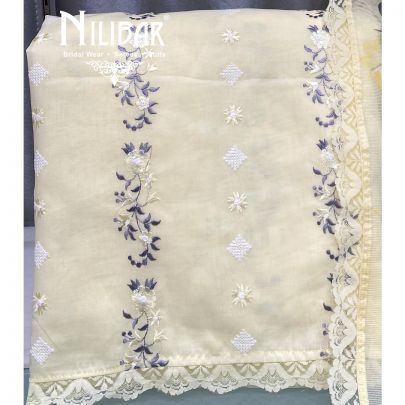 Light Yellow Cotton Unstitched Suit