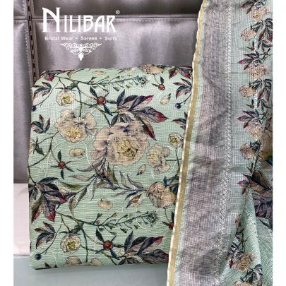 Slimy Green Cotton Unstitched Suit