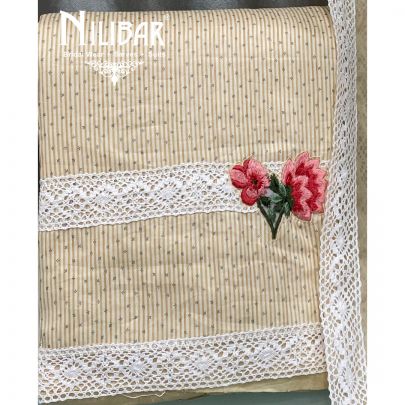 Pale Peach Cotton Unstitched Suit 