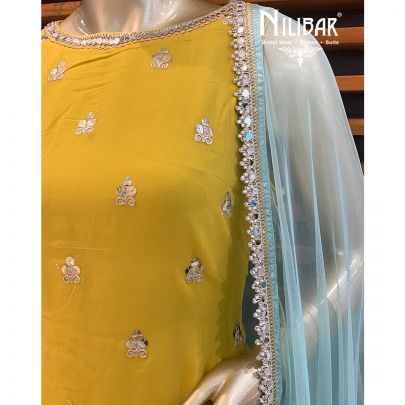 Lime Yellow Georgette Garara Suit