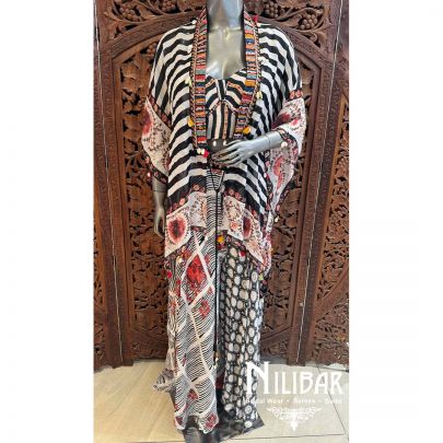 White Black Chinon Thread Jacket Style Set