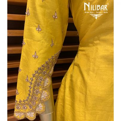 Butter Yellow Silk Palazzo Suit