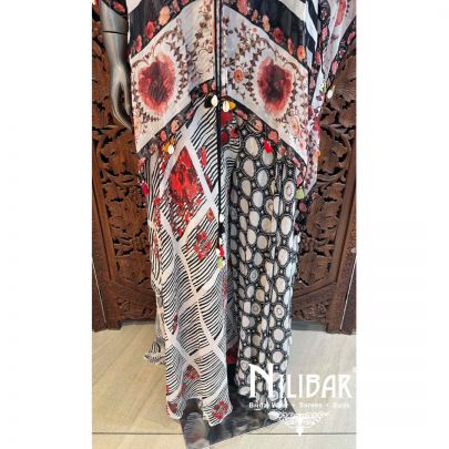 White Black Chinon Thread Jacket Style Set