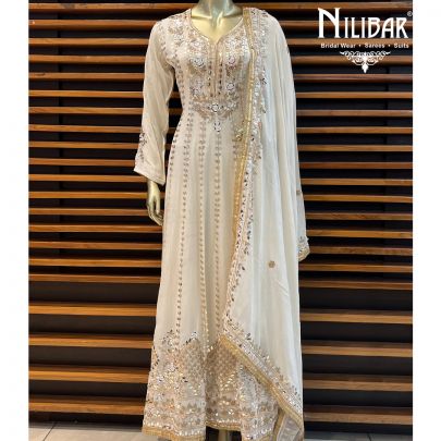 Pure White Georgette Anarkali