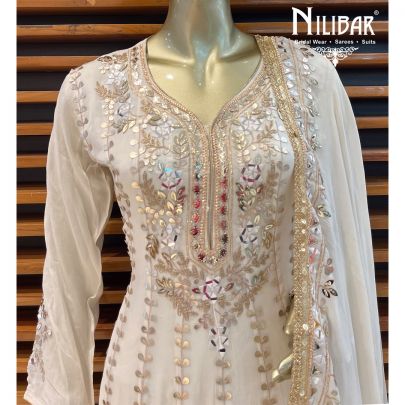 Pure White Georgette Anarkali