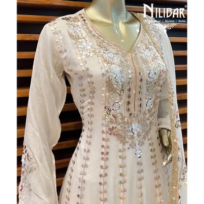 Pure White Georgette Anarkali