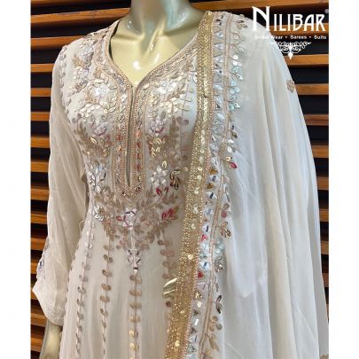Pure White Georgette Anarkali
