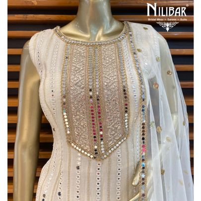 White Georgette Sharara Suit