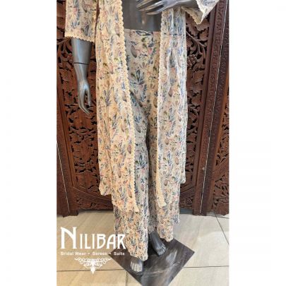 Beige Cotton Jacket Style Set