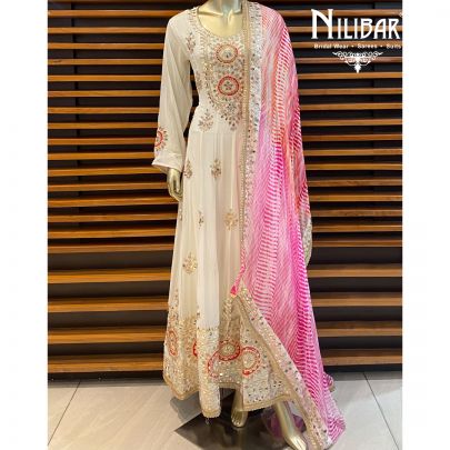 White Chiffon Anarkali