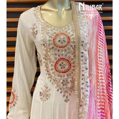 White Chiffon Anarkali