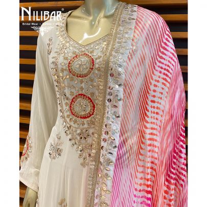 White Chiffon Anarkali