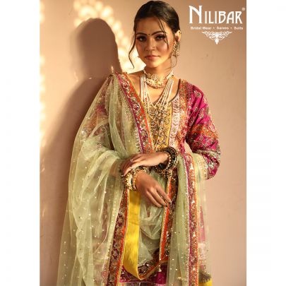 Multi Color Silk Garara Suit