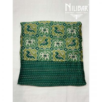 Green Maheshwari Silk Unstitched Suit