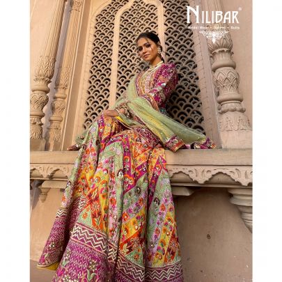 Multi Color Silk Garara Suit