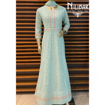 Seafoam Green Georgette Anarkali