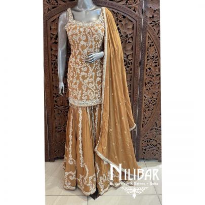 Mustard Chinon Garara Suit