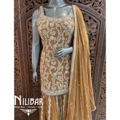 Mustard Chinon Garara Suit