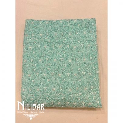 Sea Green Cotton Chinon Unstitched Suit