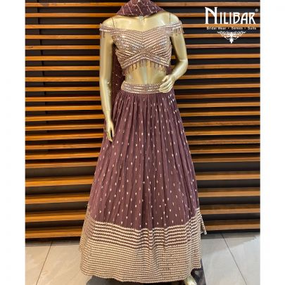 Mauve Purple Georgette Lehenga