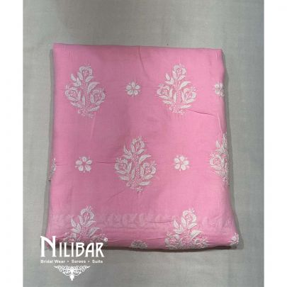 Pink Cotton Chinon Unstitched Suit