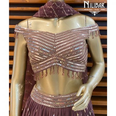 Mauve Purple Georgette Lehenga