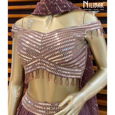 Mauve Purple Georgette Lehenga