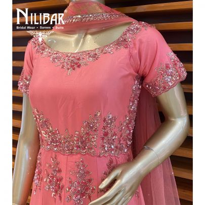 Watermelon Pink Anarkali Suit