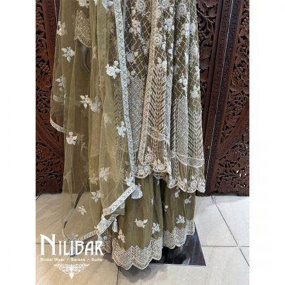 Green Georgette Net Garara Suit