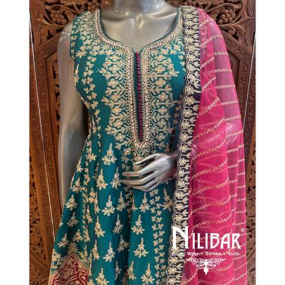 Green Silk Net Salwar Suit