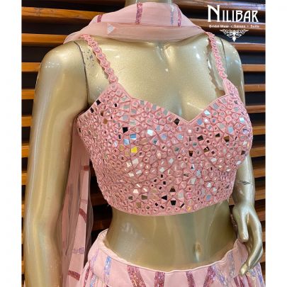 Light Baby Pink Net Lehenga