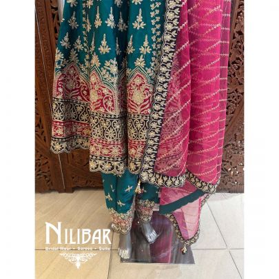 Green Silk Net Salwar Suit