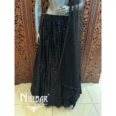 Black Georgette Sequin Casual Lehenga