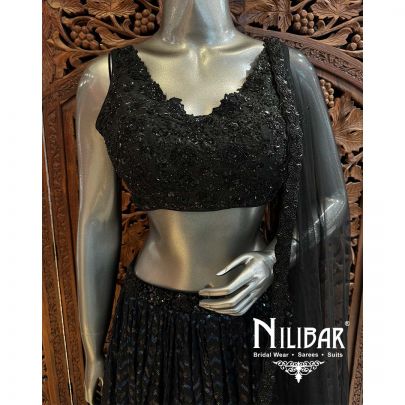 Black Georgette Sequin Casual Lehenga