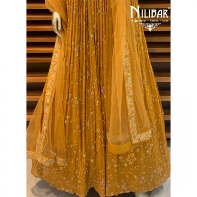 Mustard Chinon Lehenga