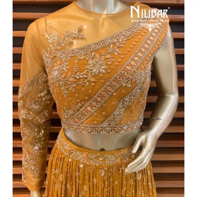 Mustard Chinon Lehenga