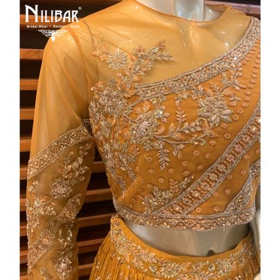 Mustard Chinon Lehenga