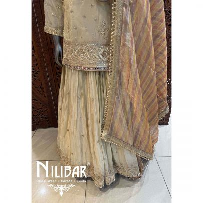 Ivory Silk Sequin Casual Lehenga