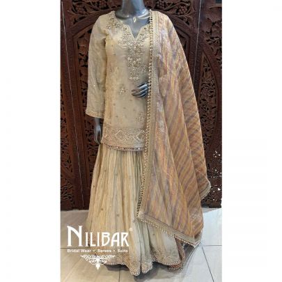 Ivory Silk Sequin Casual Lehenga