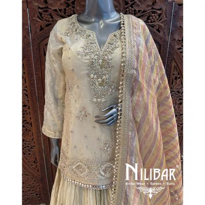 Ivory Silk Sequin Casual Lehenga