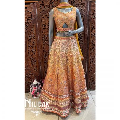 Honey Yellow Silk Lehenga