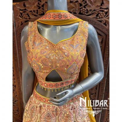 Honey Yellow Silk Lehenga