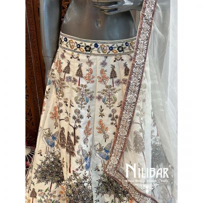 White Organza Silk Lehenga