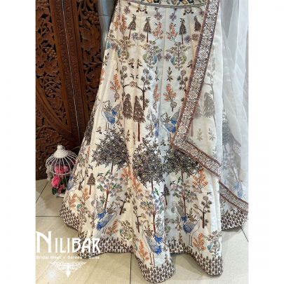 White Organza Silk Lehenga