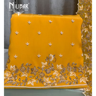 Canary Yellow Crepe Unstitched Suit
