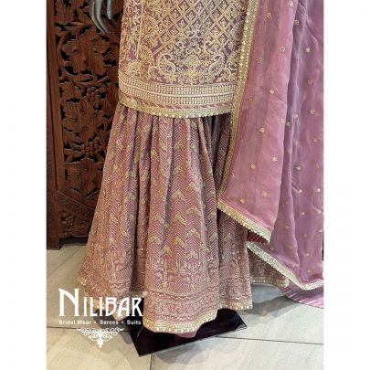Lilac Georgette Organza Garara Suit